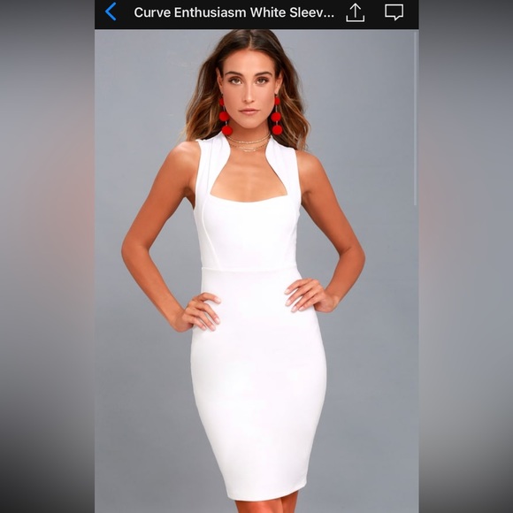 Lulus Dresses & Skirts - LULUS Curve Enthusiasm White Sleeveless Bodycon Dress LARGE